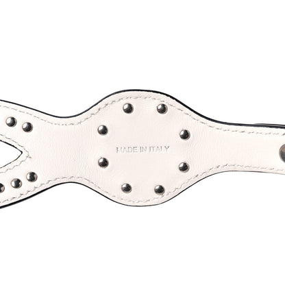 Prada Calfskin Studded Flower Shoulder Strap White 6 of 8