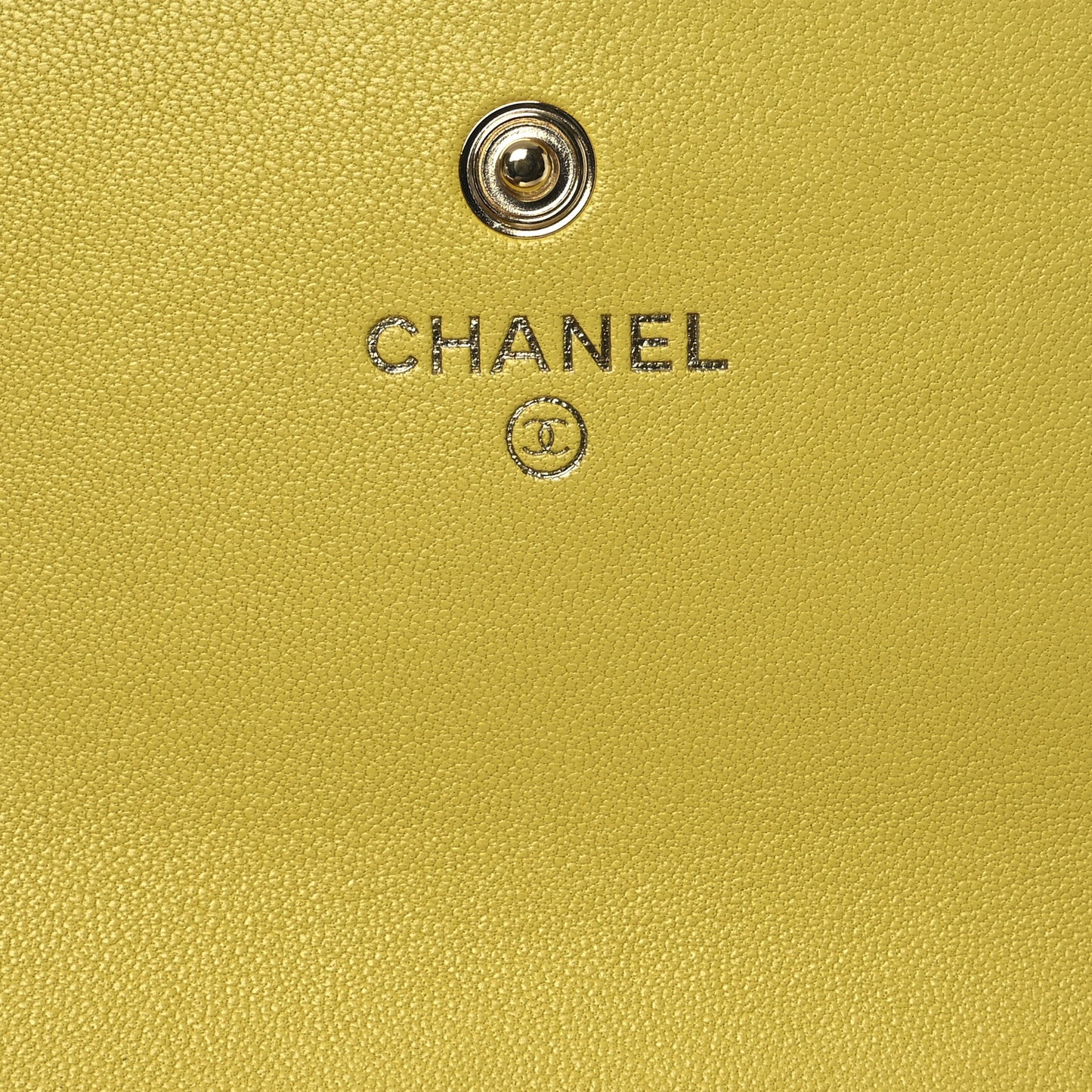 Lambskin Quilted Chanel 19 Flap Wallet Yellow