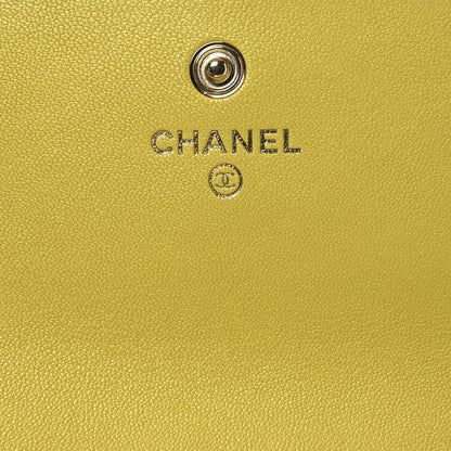 Chanel Lambskin Quilted Chanel 19 Flap Wallet Yellow 6 of 11