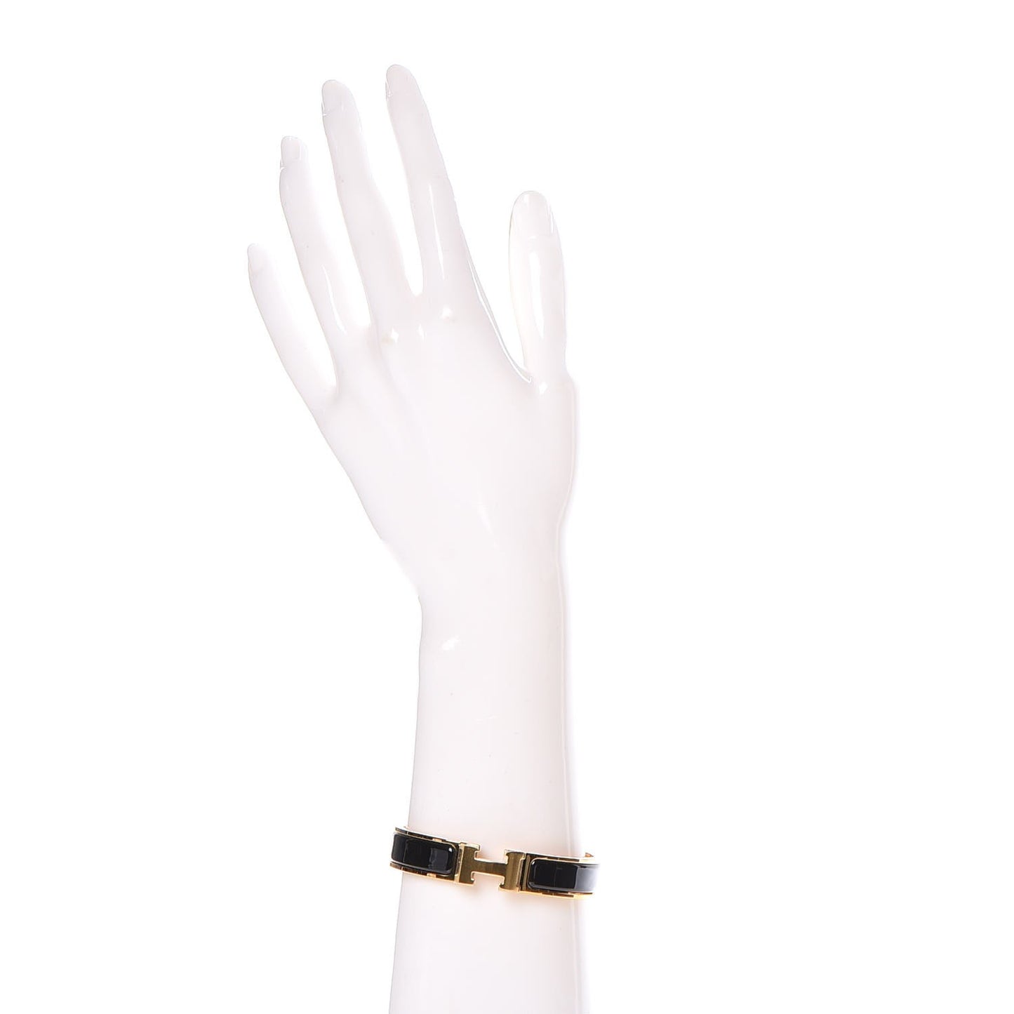 Enamel Narrow Clic Clac H Bracelet PM Black