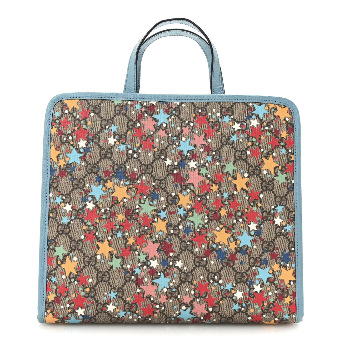 GG Supreme Monogram Star Print Childrens Tote Blue Multicolor