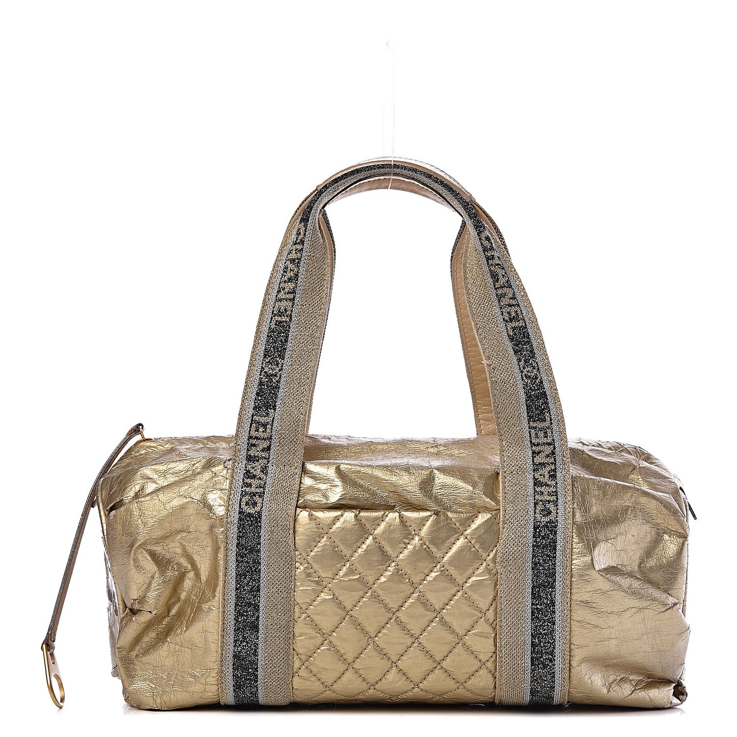 Metallic Coated Canvas Sport Duffle Gold