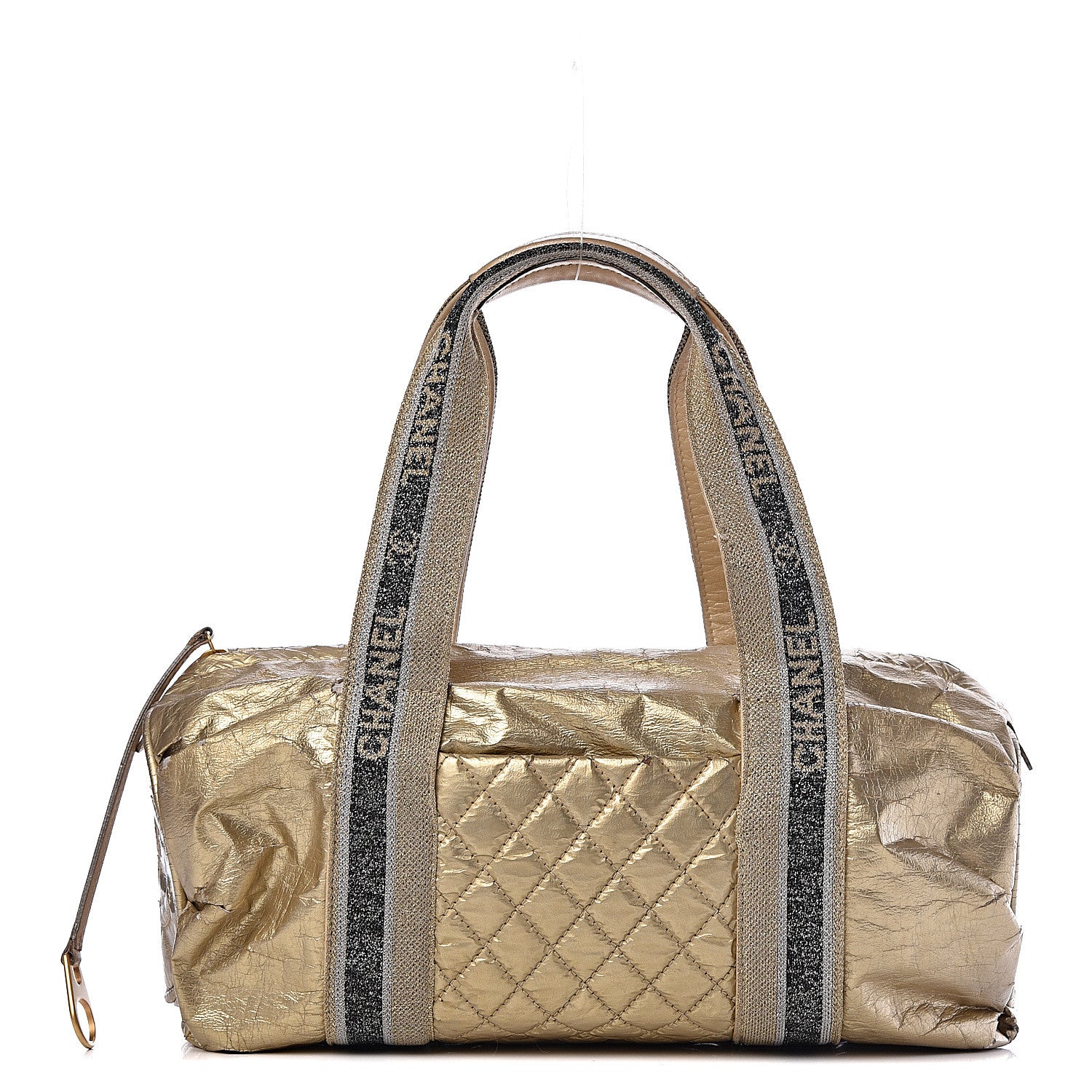 Chanel Metallic Coated Canvas Sport Duffle Gold 1 of 23
