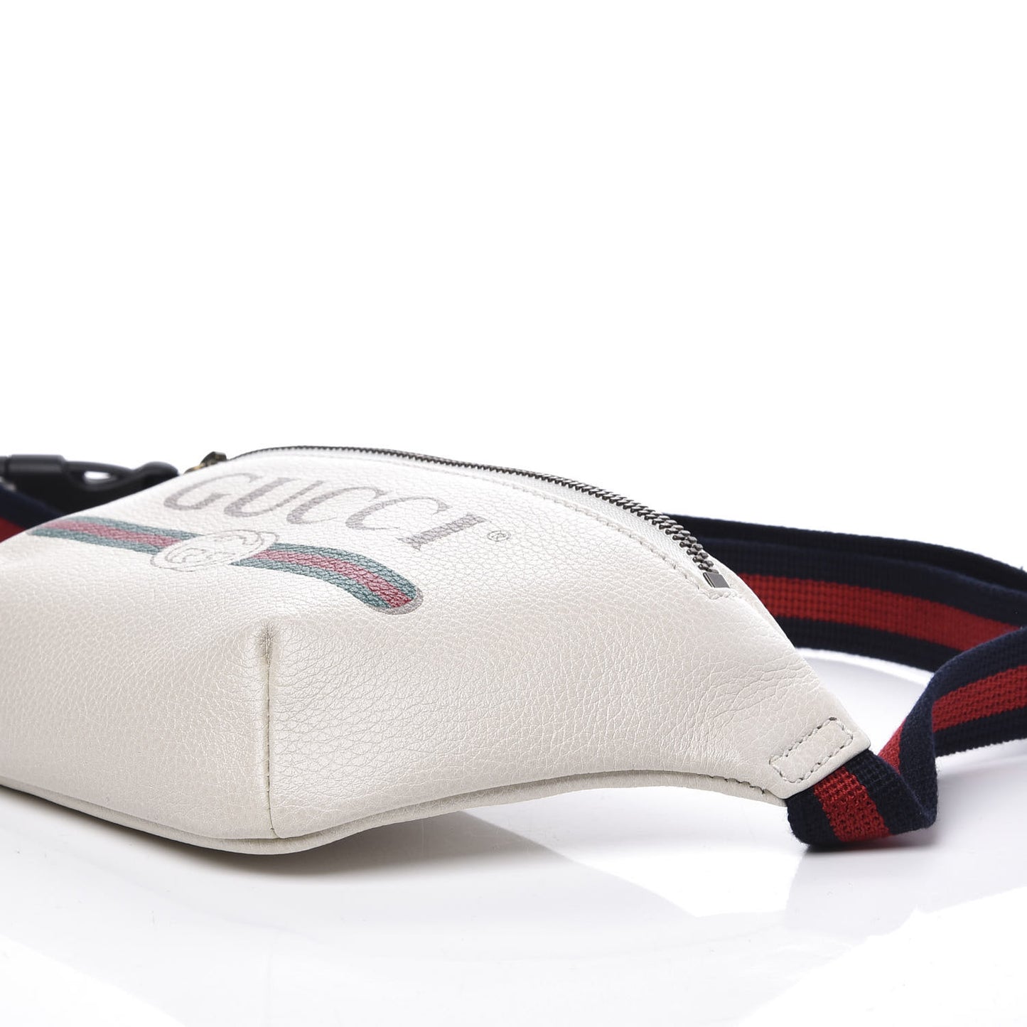 Grained Calfskin Small Logo Belt Bag White