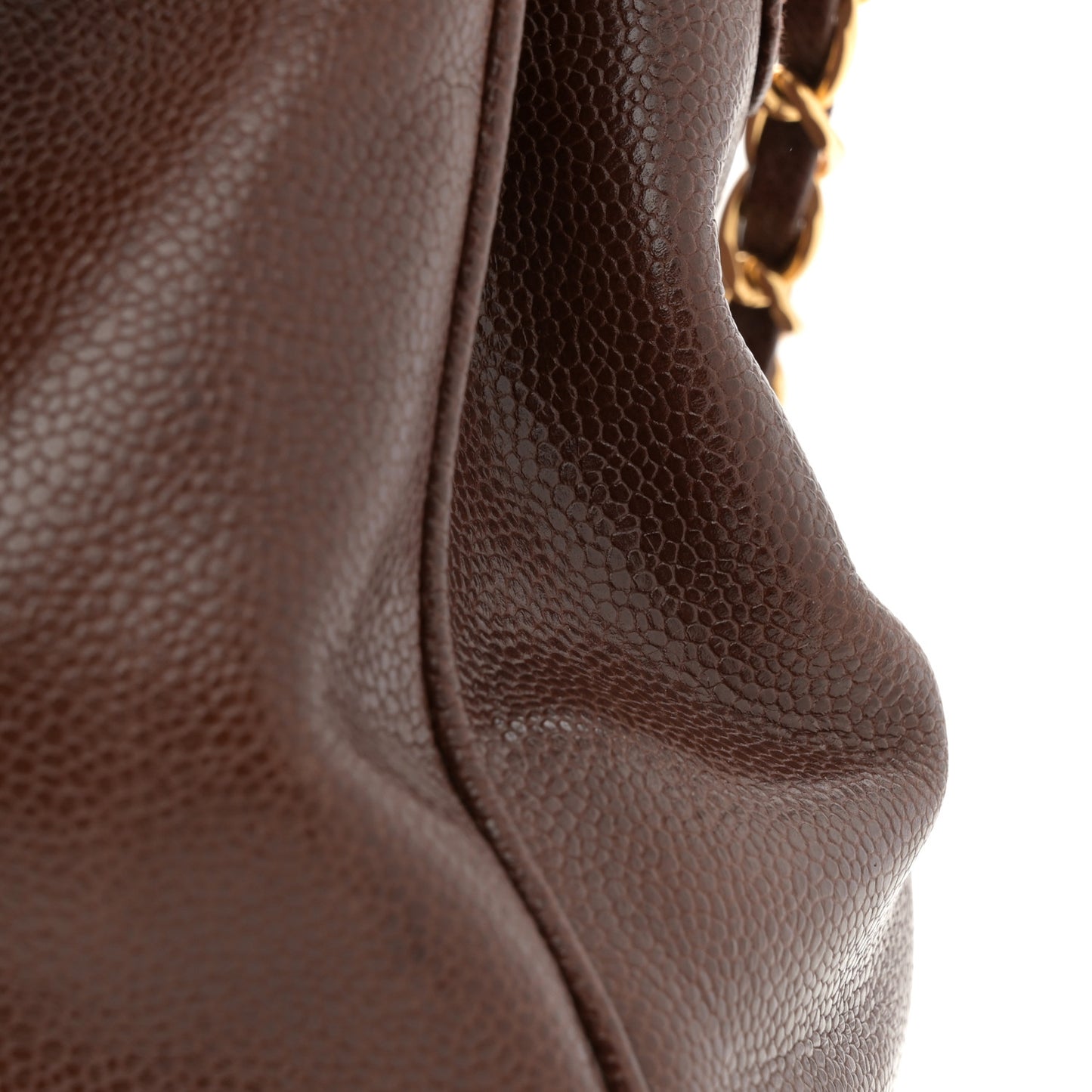Caviar CC Drawstring Shoulder Bag Brown