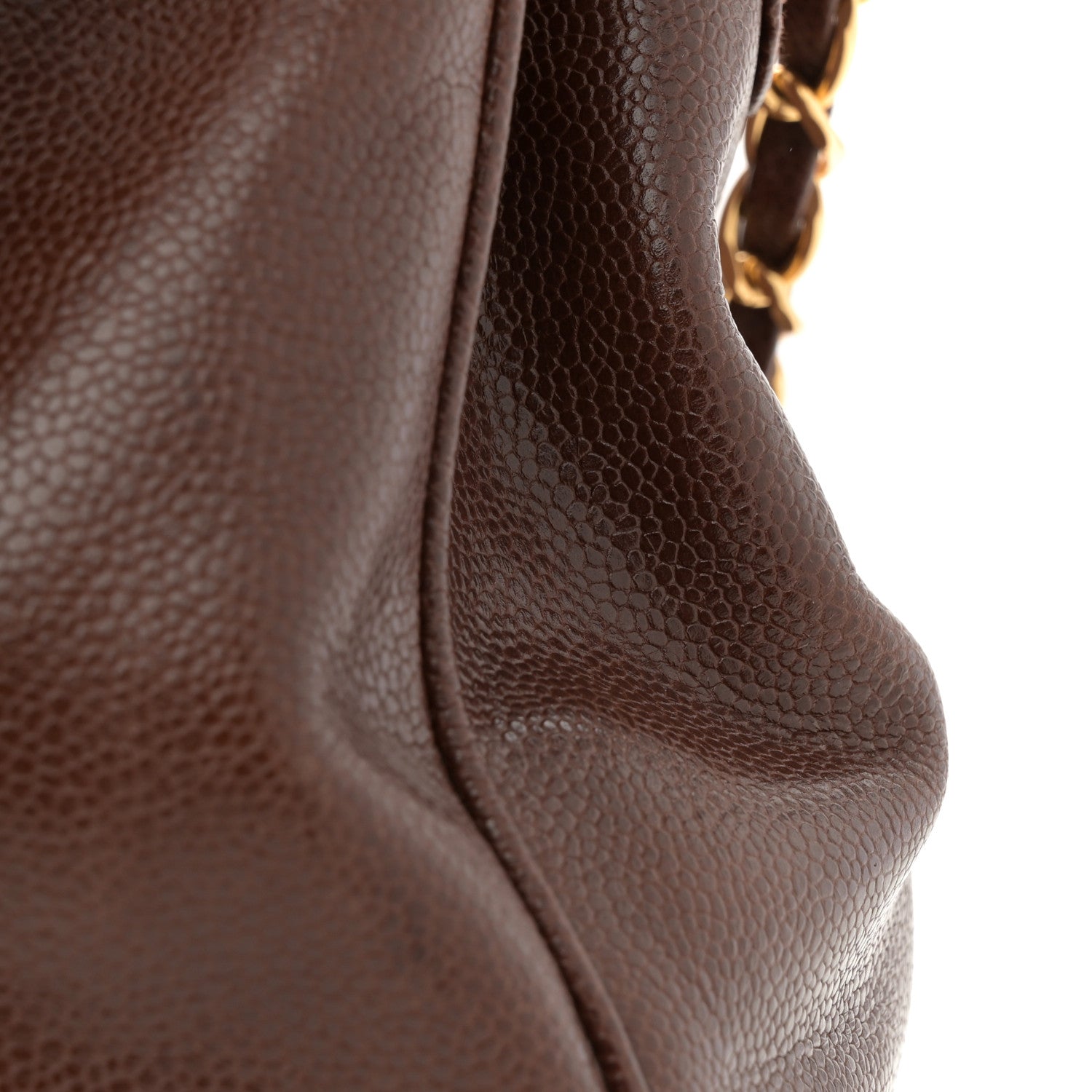 Chanel Caviar CC Drawstring Shoulder Bag Brown 12 of 13