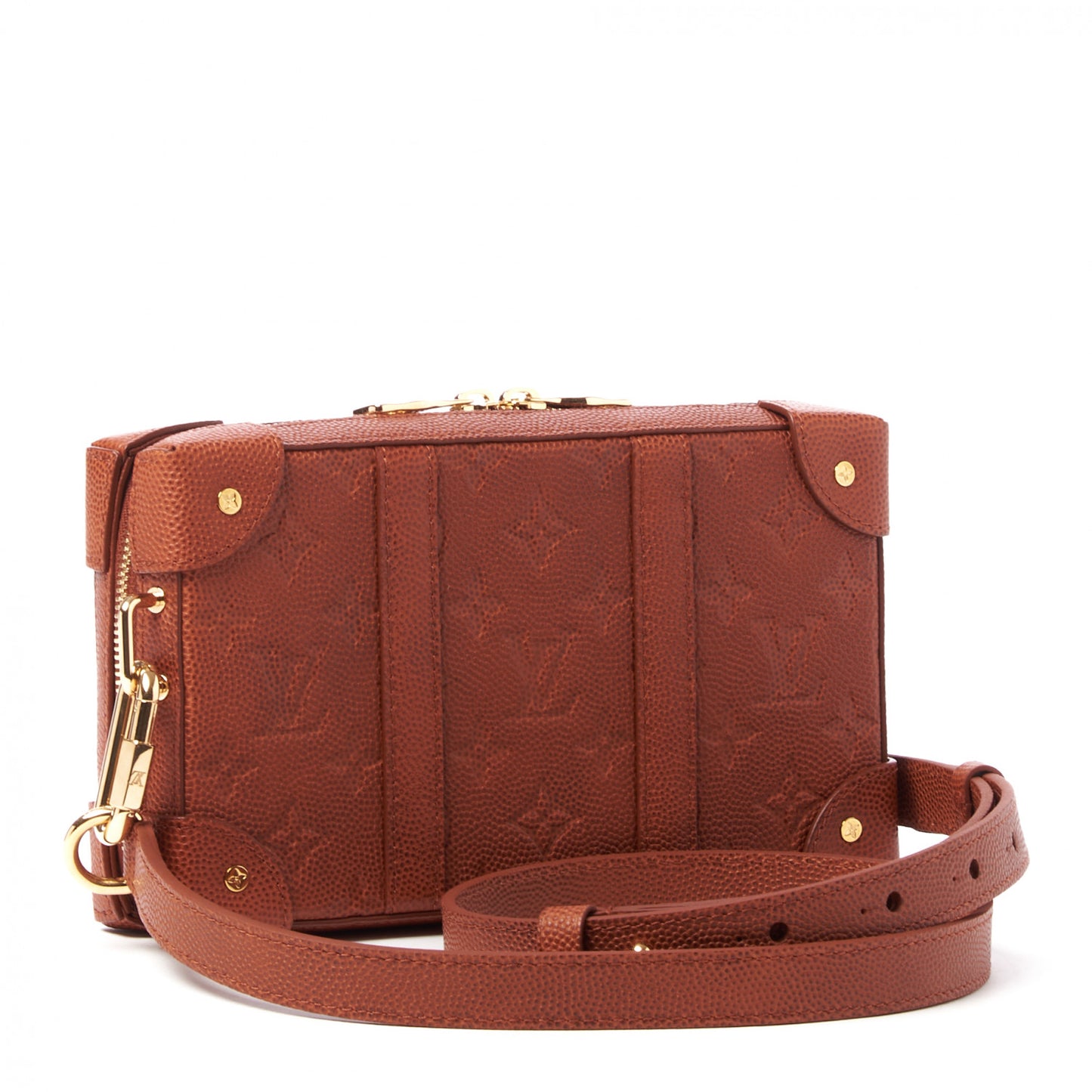 X NBA Monogram Embossed Ball Grain Cowhide Soft Trunk Wallet Brown
