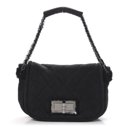 Chanel Shearling Quilted Mademoiselle Flap Black 1 of 10