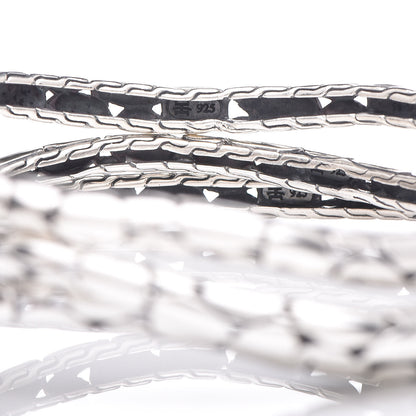 John Hardy Sterling Silver Kali Slim Curved Bracelet Set of 3 4 of 4