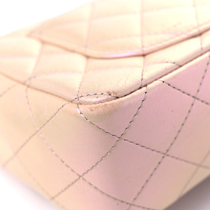 Chanel Iridescent Calfskin Quilted Mini Rectangular Flap Pink 9 of 15