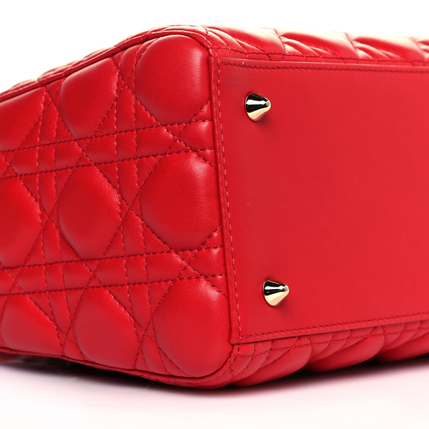 Christian Dior Lambskin Cannage Medium Lady Dior Red 13 of 22