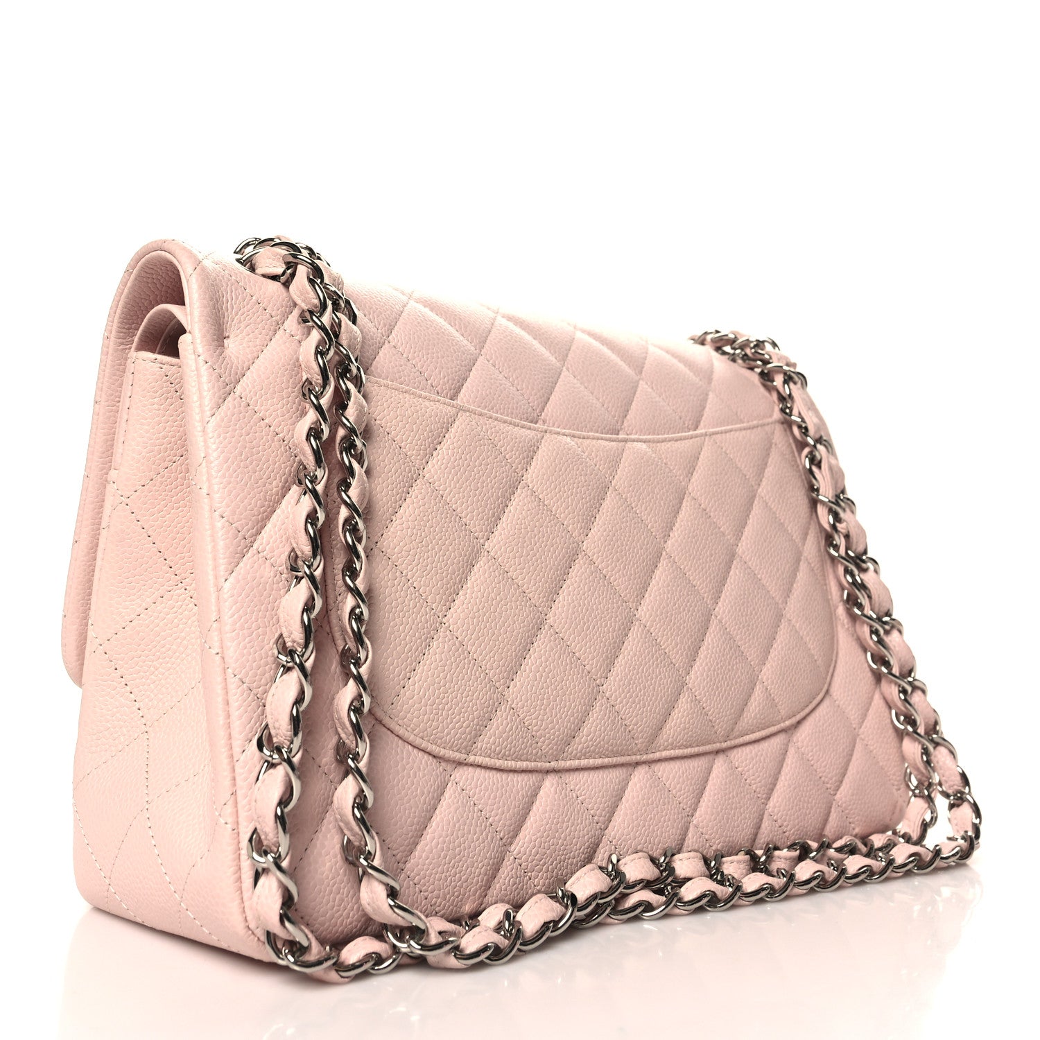 Chanel Caviar Quilted Jumbo Double Flap Light Pink 3 of 10
