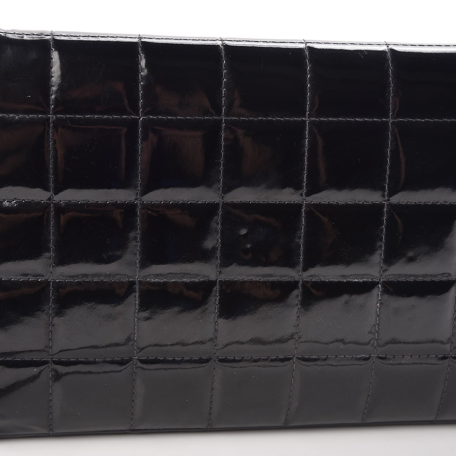 Chanel Patent Chocolate Bar Chain Clutch Black 13 of 23