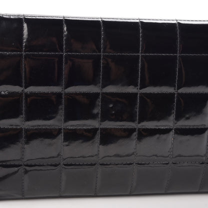 Chanel Patent Chocolate Bar Chain Clutch Black 13 of 23