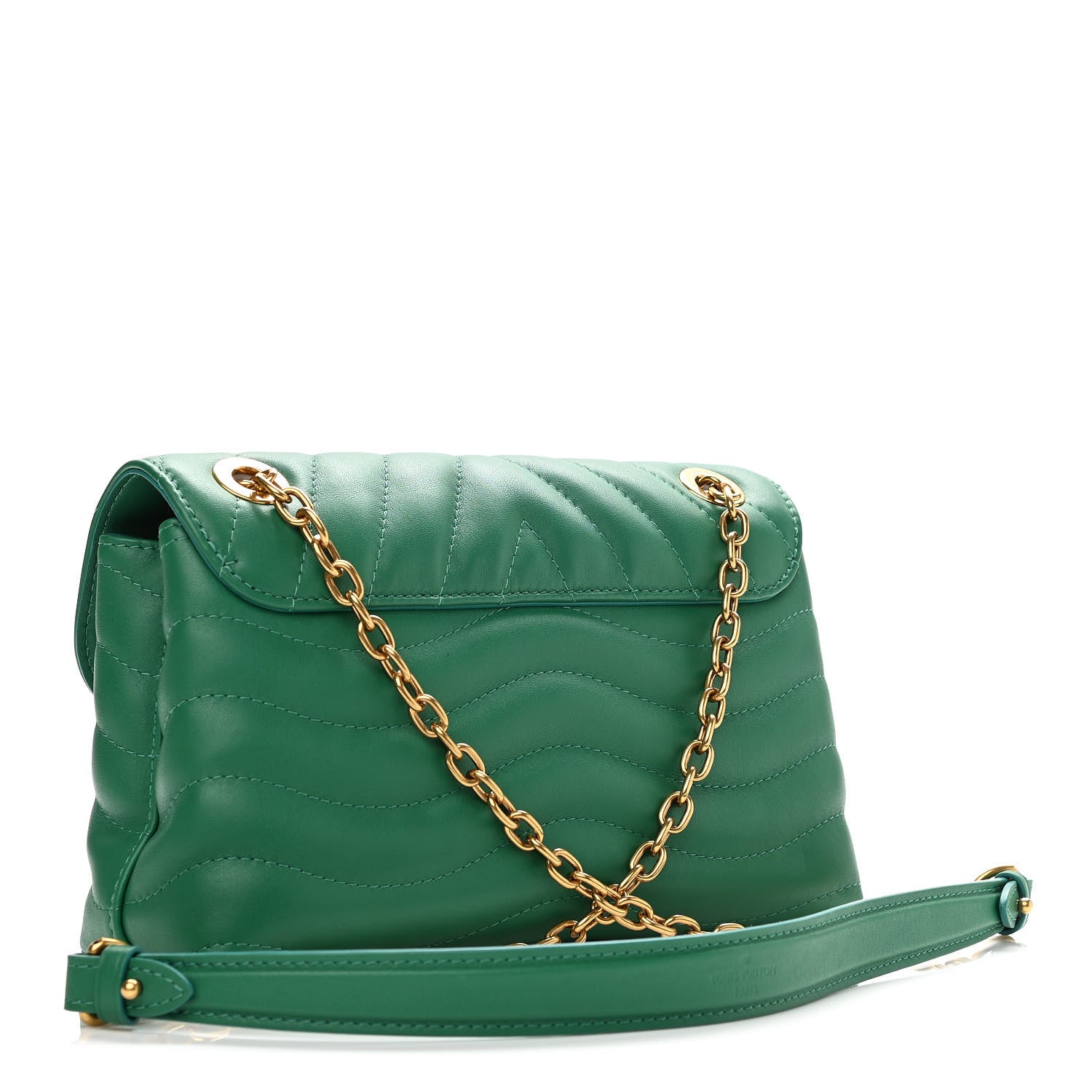 Louis Vuitton Calfskin New Wave Chain Bag MM NM Emerald 3 of 10