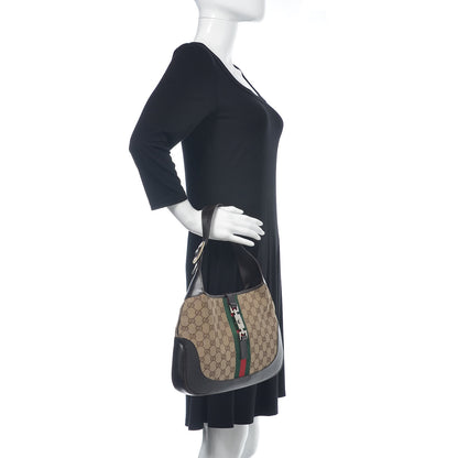 Gucci Monogram Web Jackie O Hobo Dark Brown 2 of 17