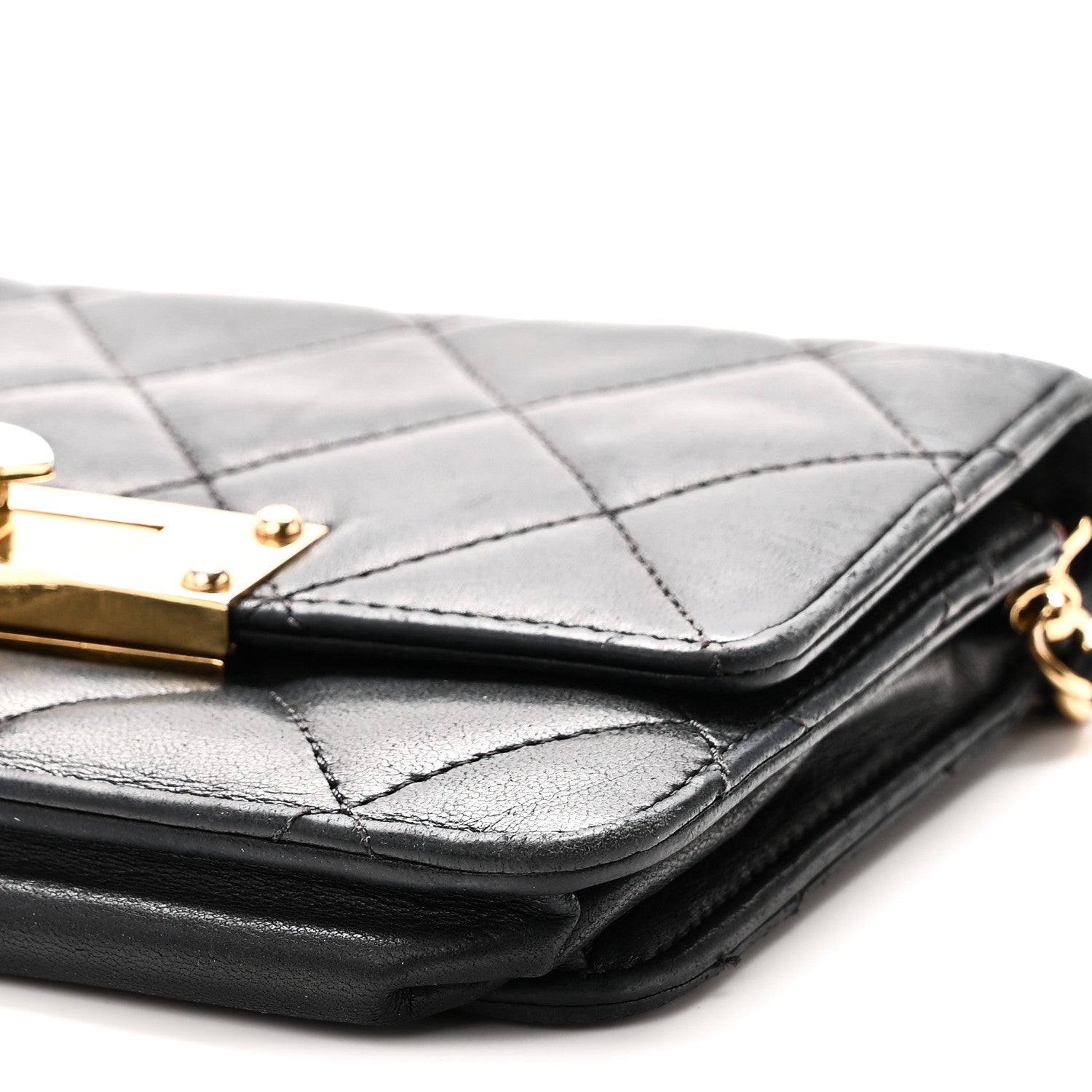 Chanel Lambskin Quilted Golden Class Wallet on Chain WOC Black 10 of 10