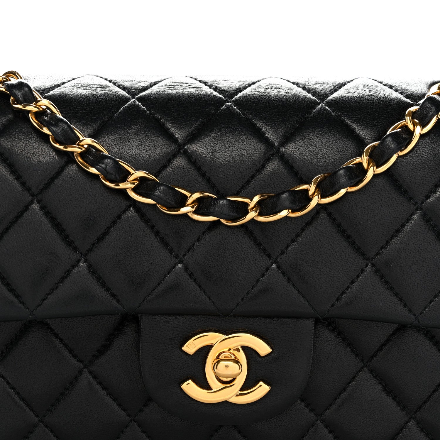 Chanel Lambskin Quilted Small Double Flap Black 8 of 13