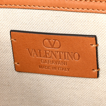 Valentino Garavani Jacquard Canvas Vlogo Antibes Shopping Bag Natural Multicolor 6 of 9