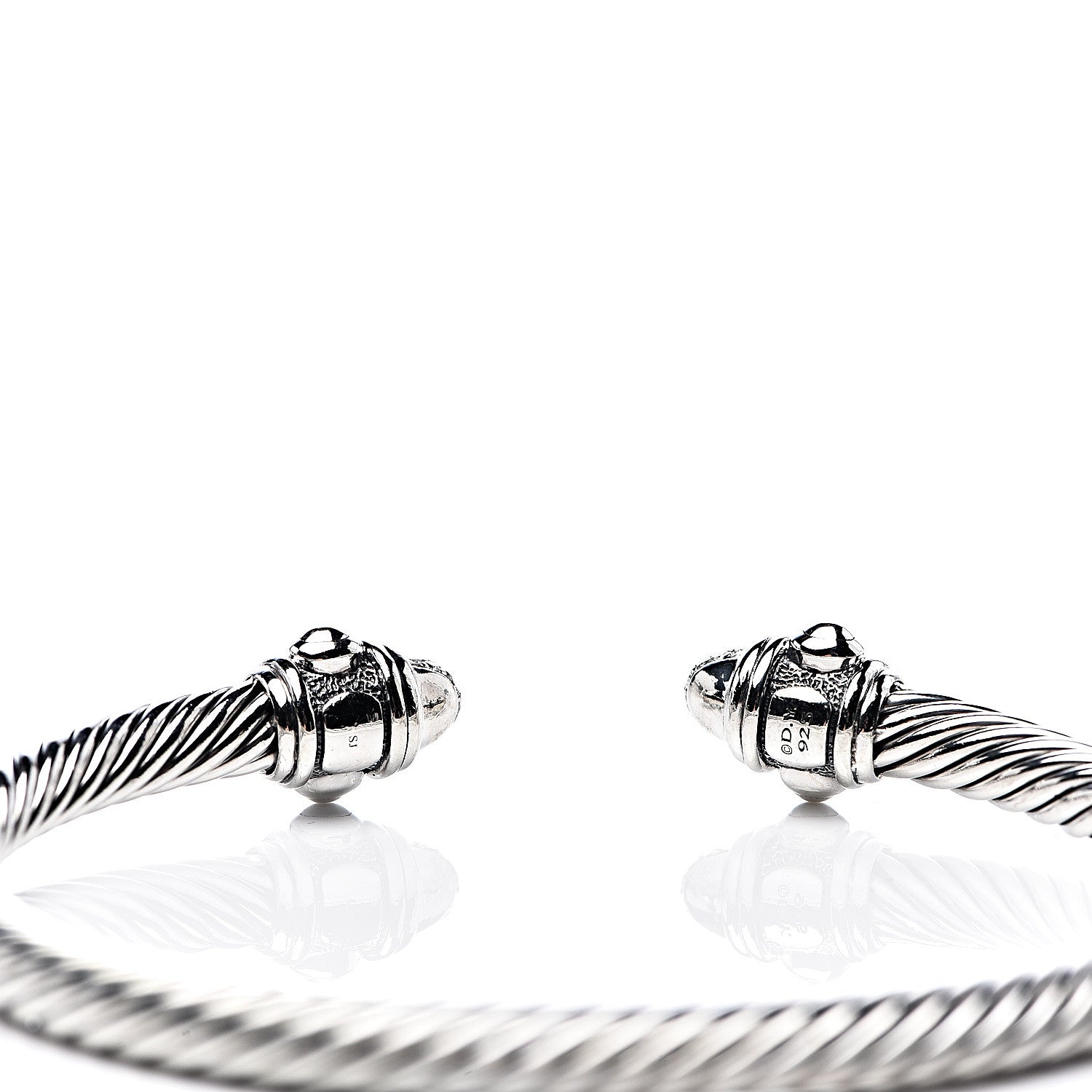 David Yurman Sterling Silver Diamond 5mm Cable Renaissance Bracelet 4 of 4