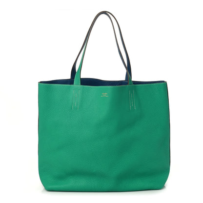 Hermes Taurillon Clemence Double Sens 45 Reversible Tote Menthe Bleu Thalassa 1 of 13