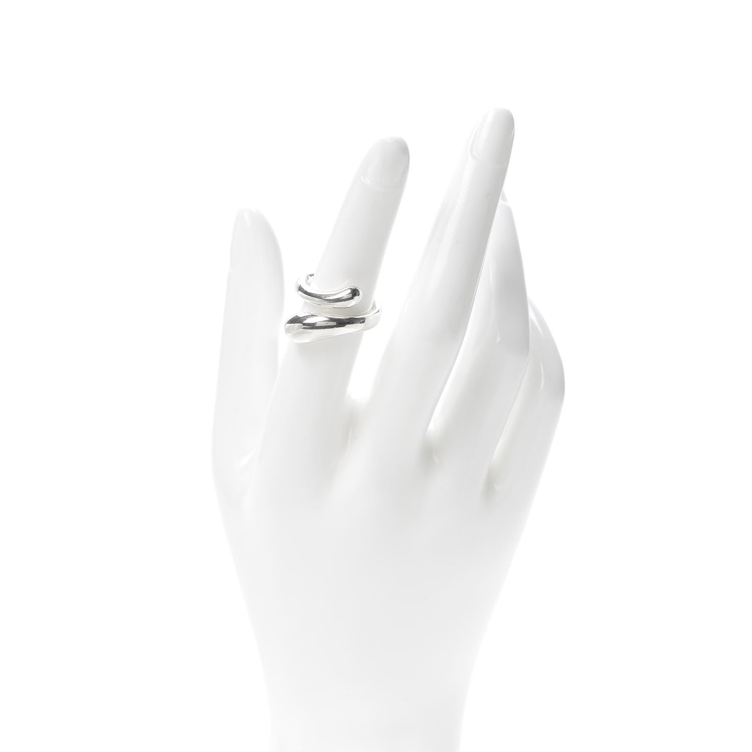 Tiffany Sterling Silver Elsa Peretti Teardrop Ring 50 5.5 2 of 4