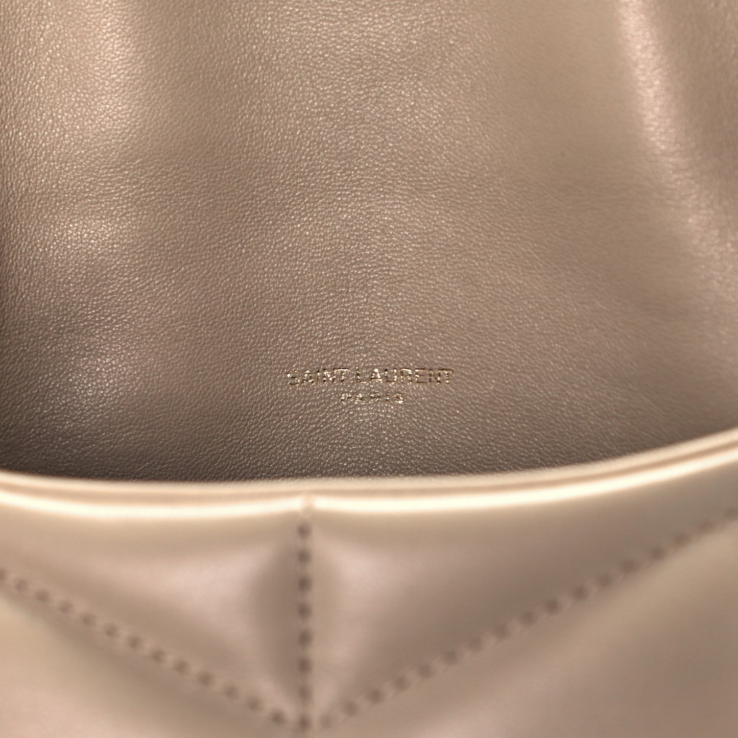 Lambskin Quilted Toy Loulou Puffer Monogram Chain Satchel Dark Beige