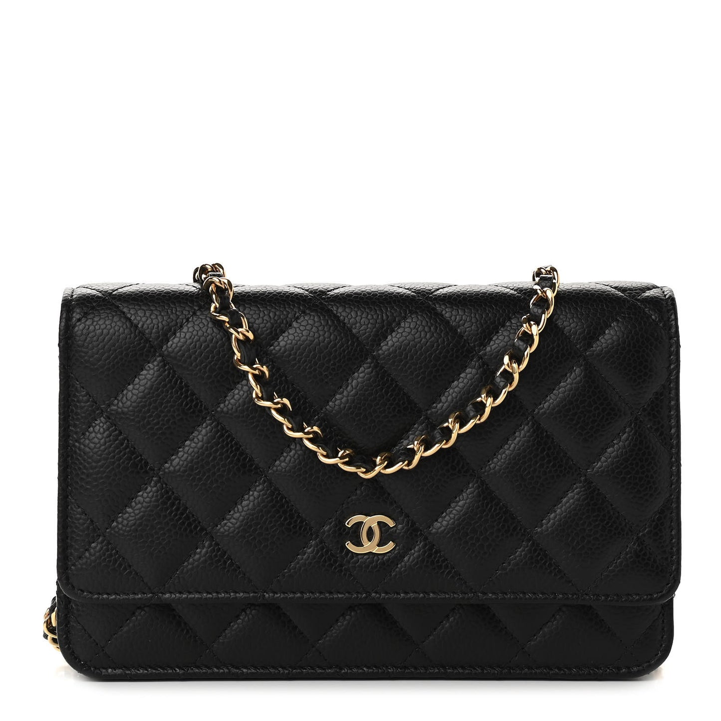 Caviar Quilted Wallet On Chain WOC Black