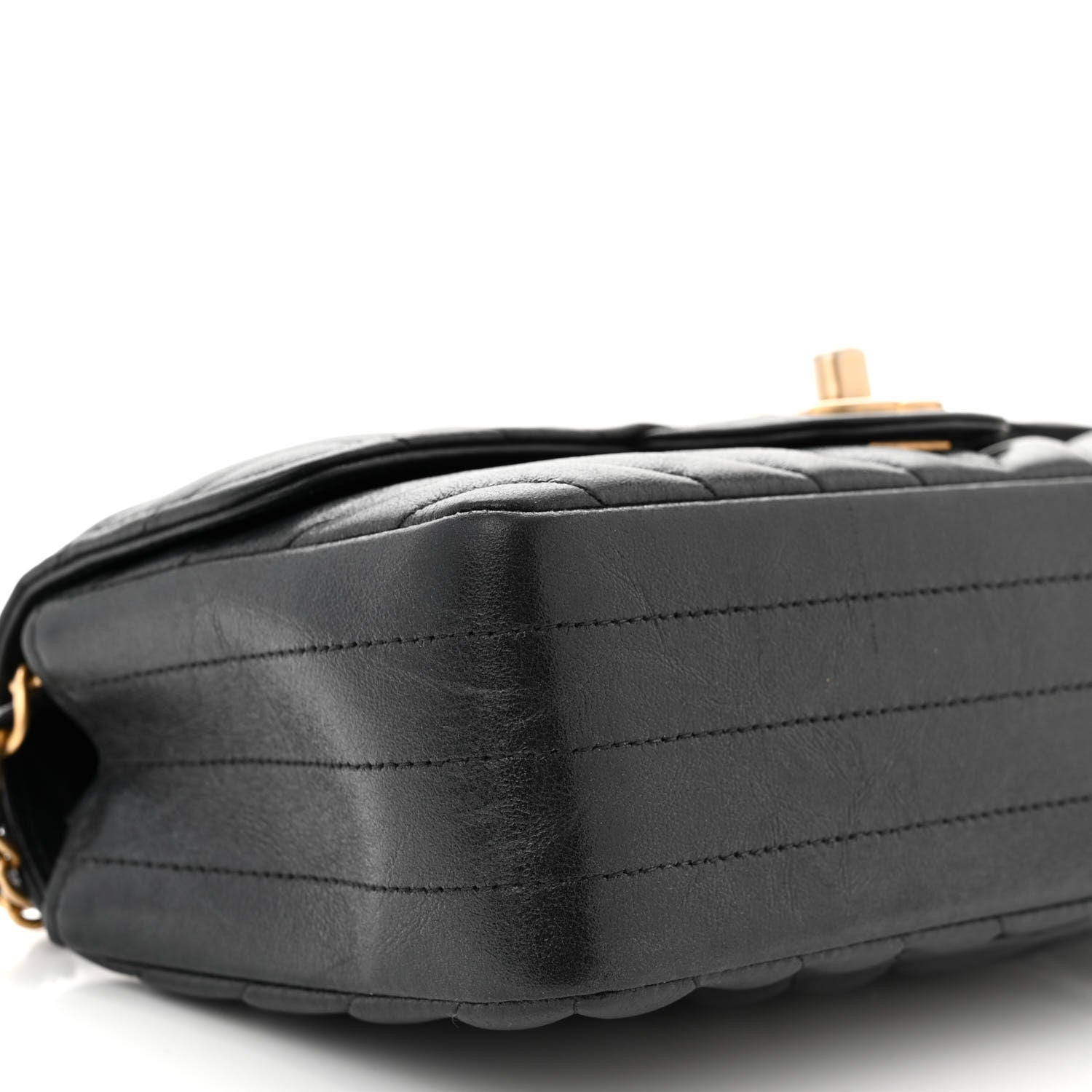 Chanel Iridescent Calfskin Chevron Quilted Mini Rectangular Flap Black 9 of 13