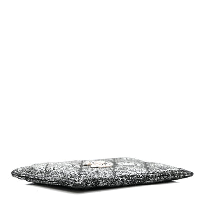 Chanel Metallic Fabric Quilted CC Card Holder Silver 3 of 7