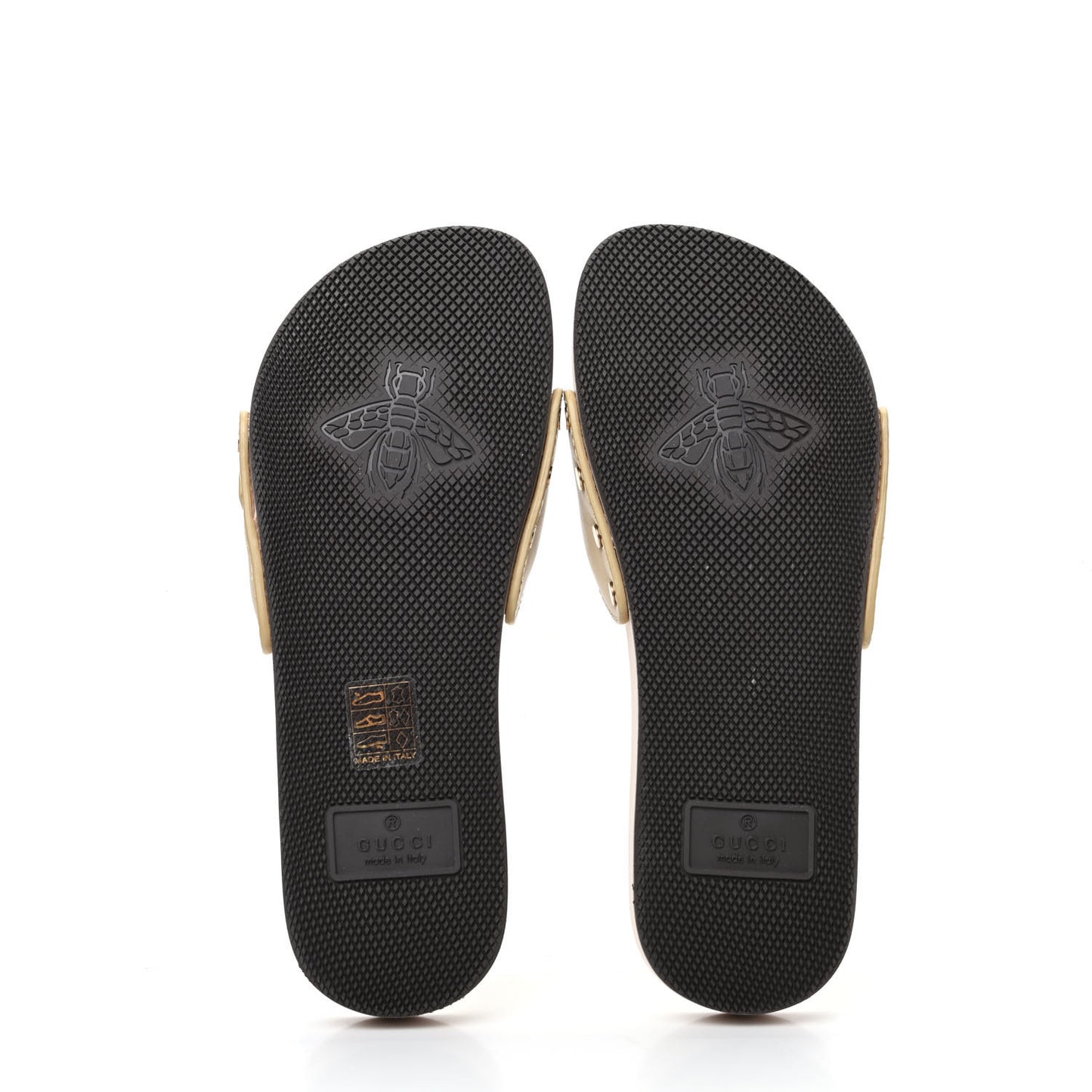 Calfskin Interlocking G Slide Sandals 35 Diagonal Beige