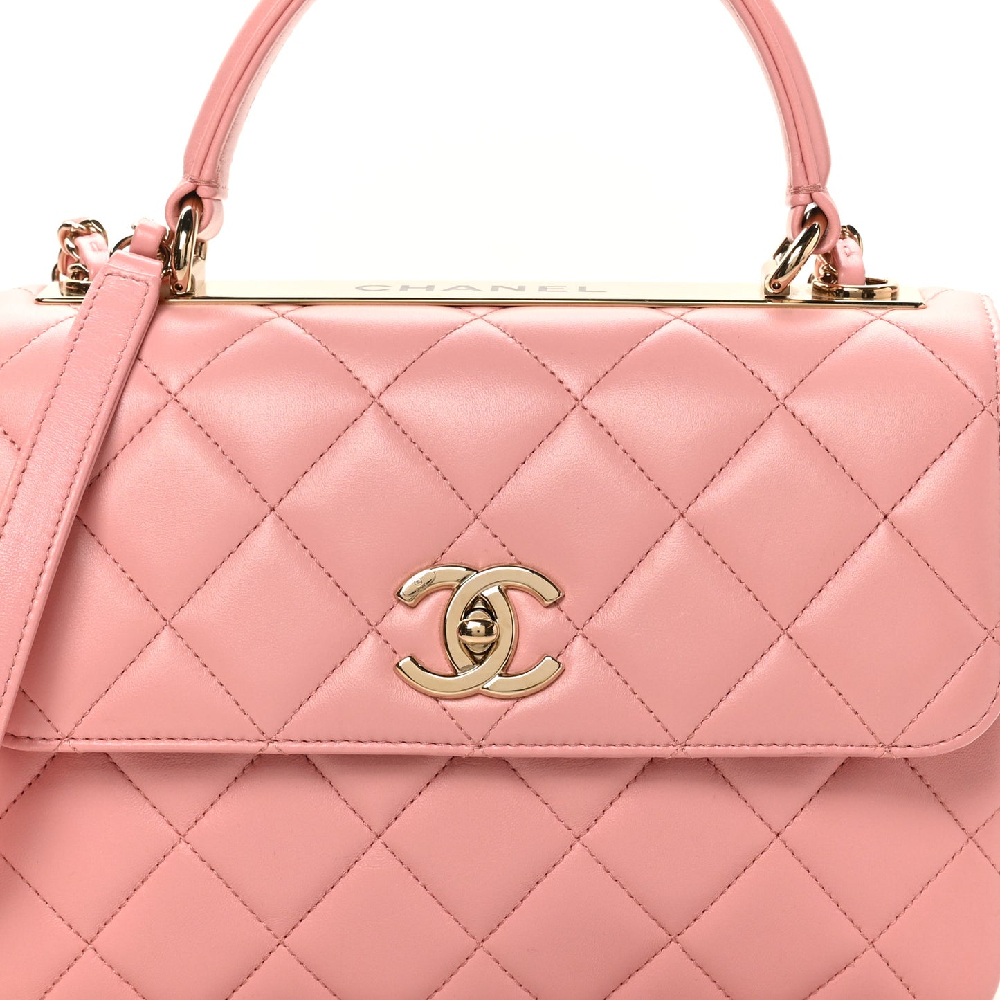 Lambskin Quilted Small Trendy CC Flap Dual Handle Bag Light Pink