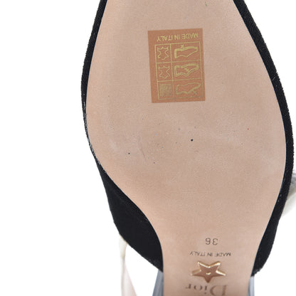 Christian Dior Shiny Velvet Ribbon J'Adior Slingback 65mm Pumps 36 Black 8 of 10
