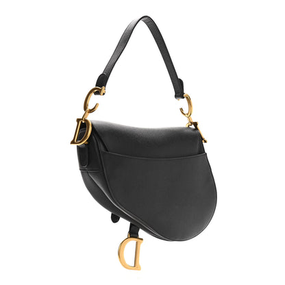 Christian Dior Grained Calfskin Saddle Bag Black 3 of 11