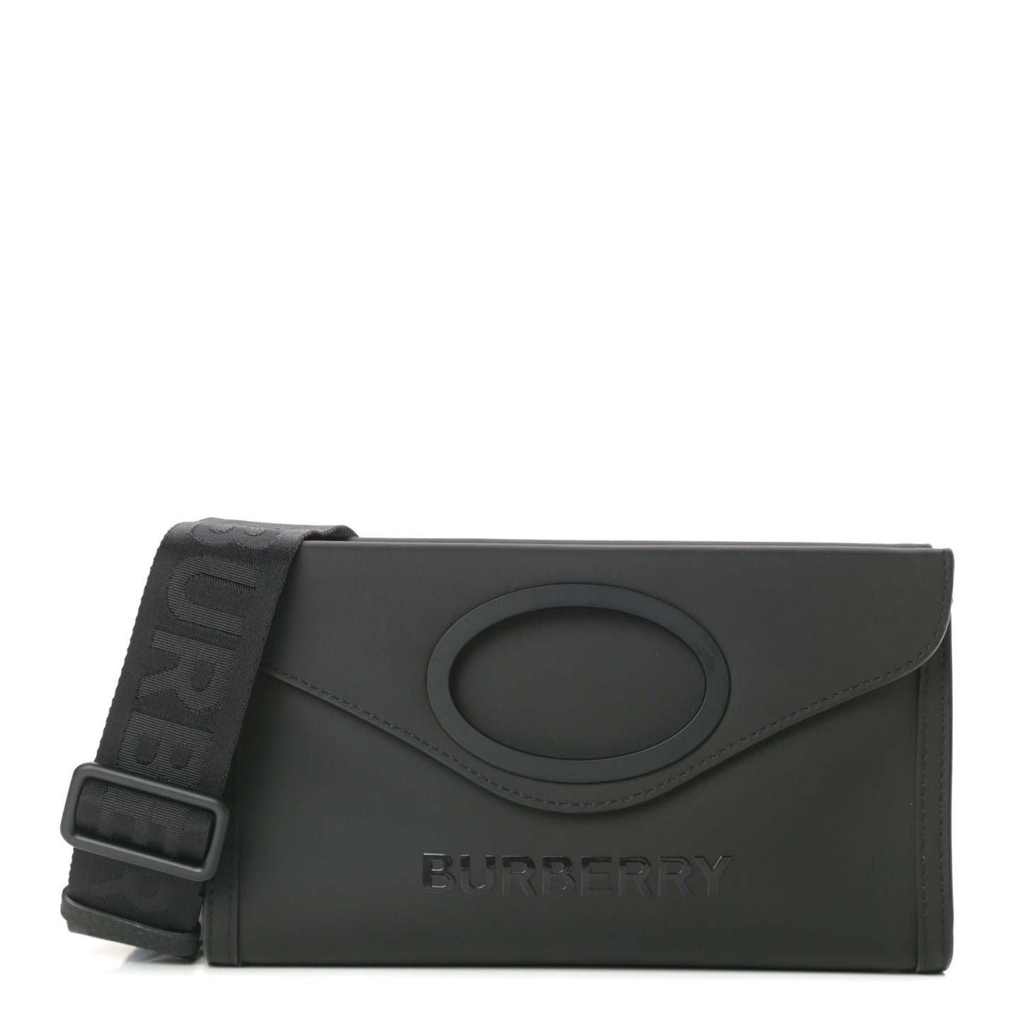 Rubberised Cotton Foldover Pocket Bag Black