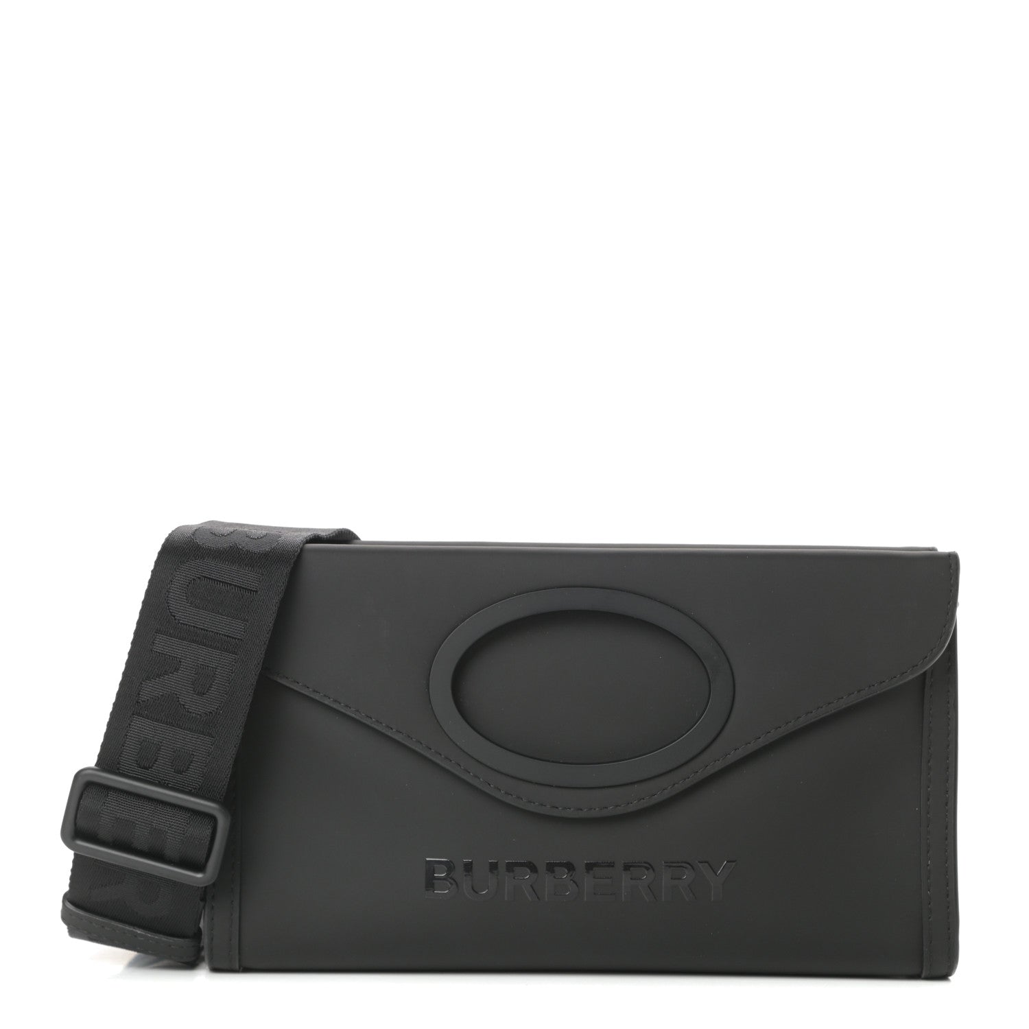 Burberry Rubberised Cotton Foldover Pocket Bag Black 1 of 9
