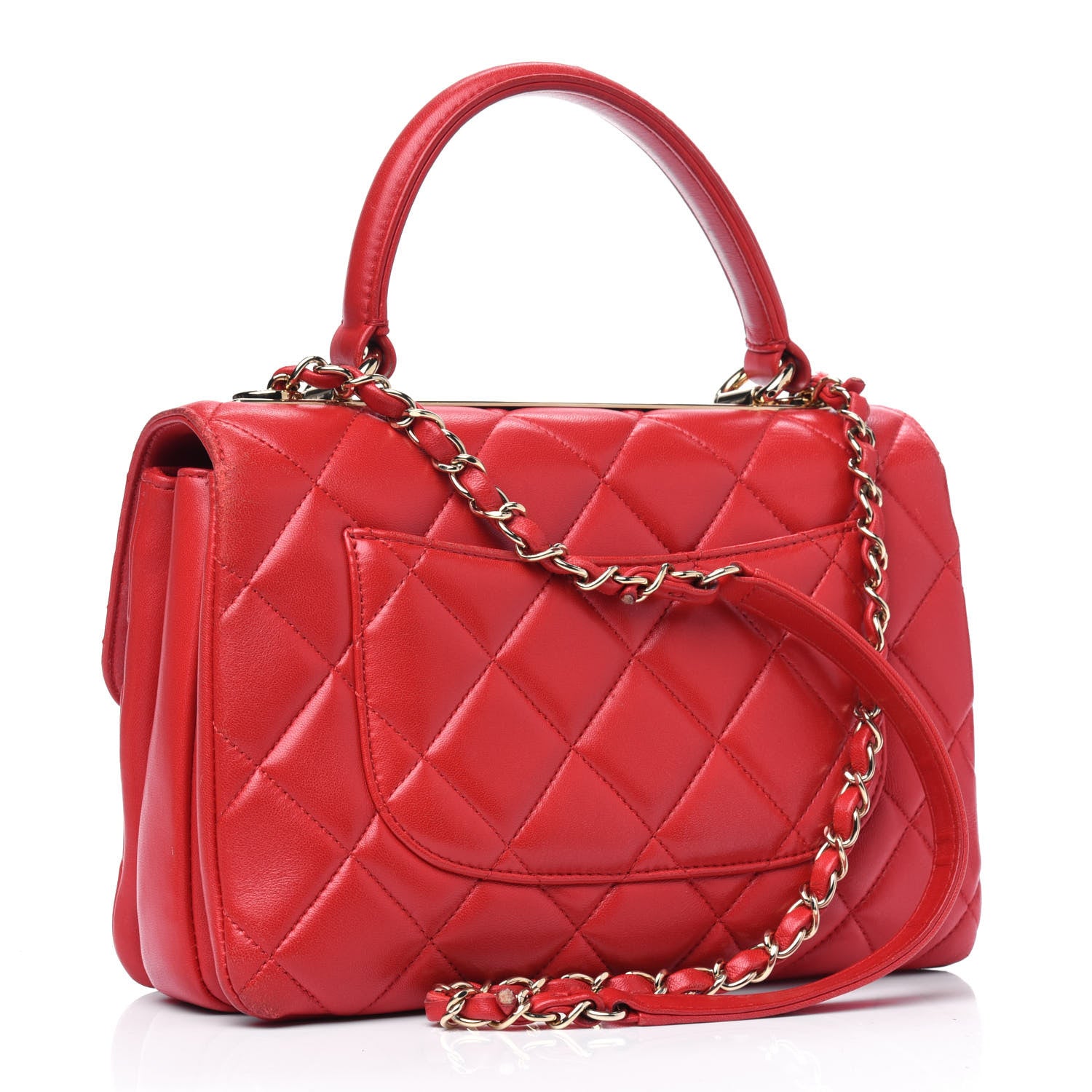 Chanel Lambskin Quilted Small Trendy CC Flap Dual Handle Bag Red 2 of 4