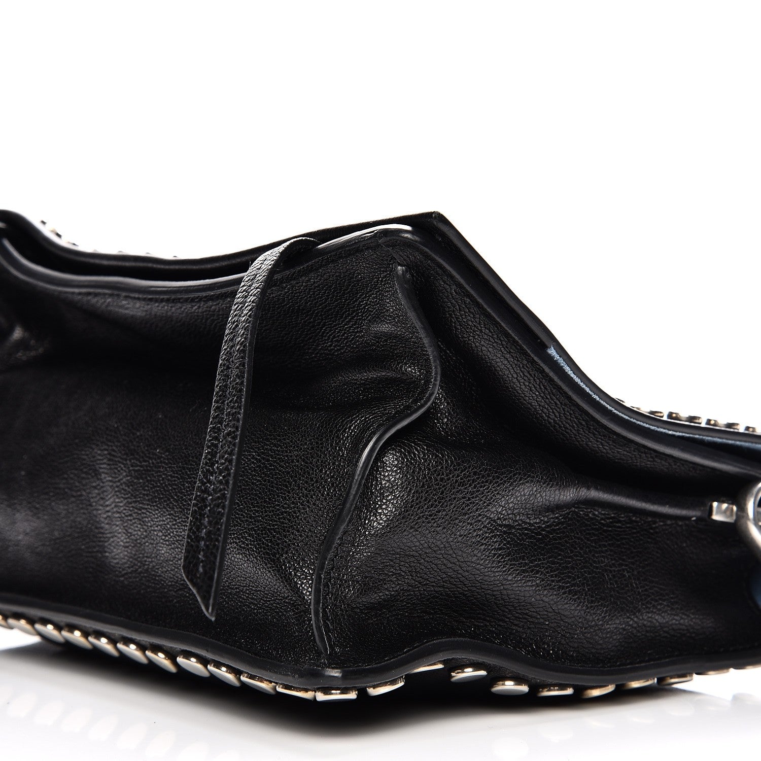 Prada Glace Calf Studded Etiquette Flap Nero Black 10 of 10