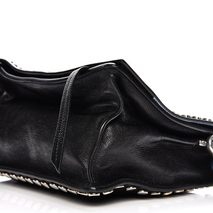Prada Glace Calf Studded Etiquette Flap Nero Black 10 of 10