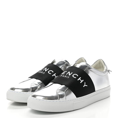 Givenchy Calfskin Band Logo Womens Urban Street Sneakers 38.5 Silvery 3 of 10