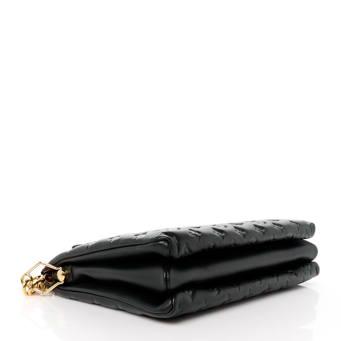 Lambskin Embossed Monogram Coussin MM Black