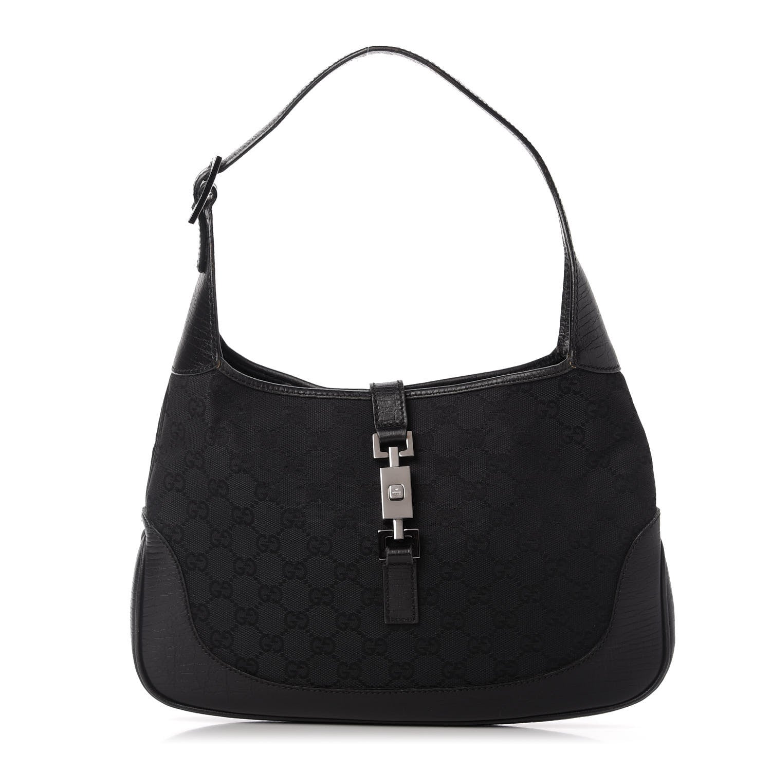 Gucci Monogram Small Jackie O Hobo Black 1 of 10