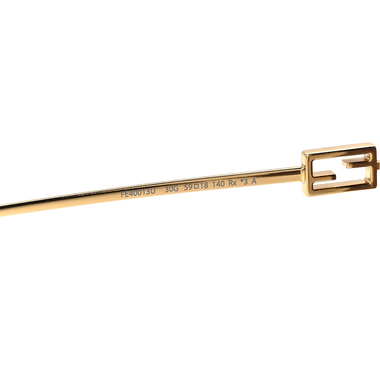 Metal Baguette Square Sunglasses FE40013U Gold Brown
