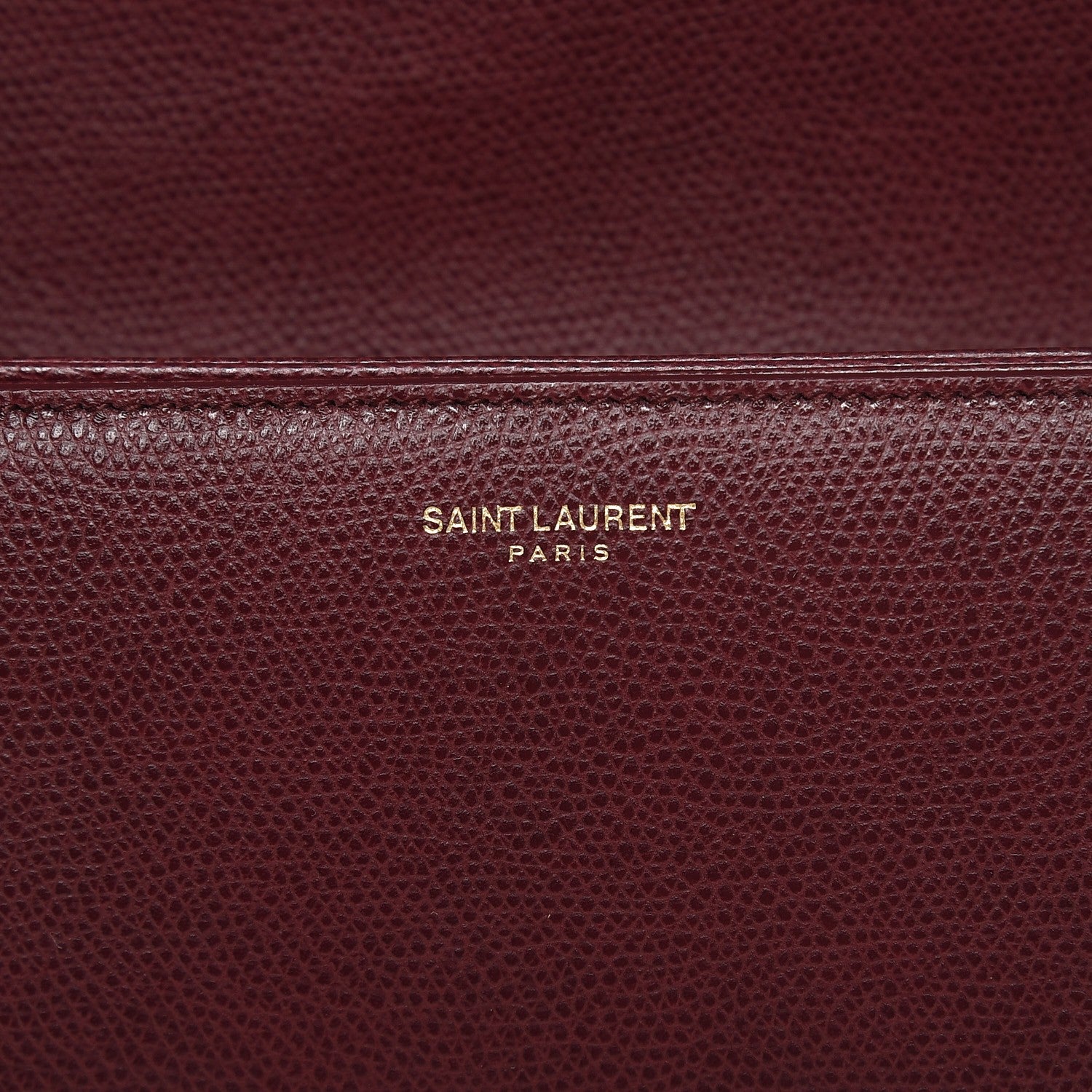 Saint Laurent Textured Calfskin Medium Classic Monogram Universite Bag Dark Red 8 of 8
