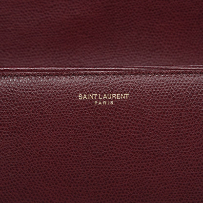 Saint Laurent Textured Calfskin Medium Classic Monogram Universite Bag Dark Red 8 of 8