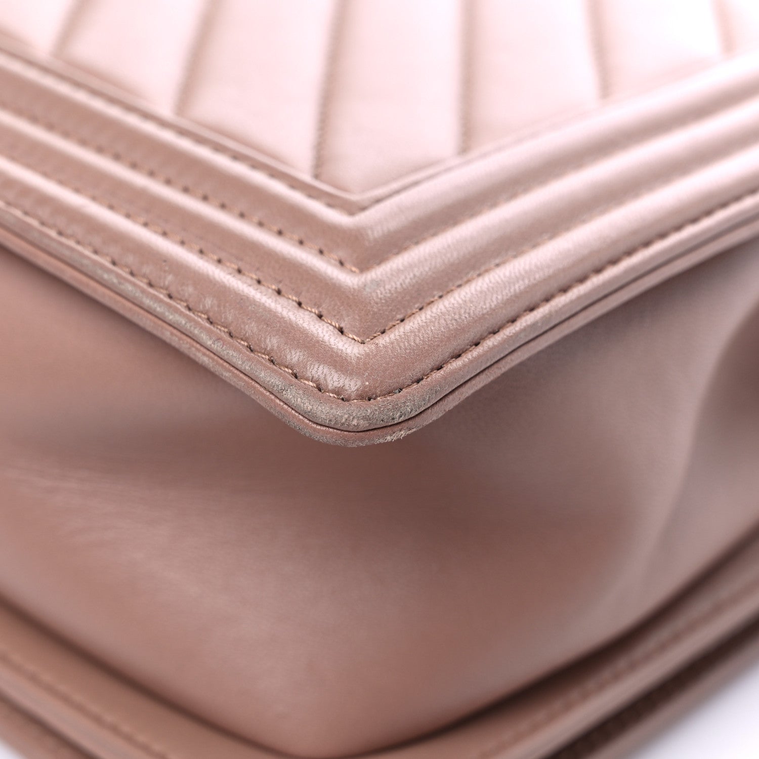 Chanel Lambskin Chevron Quilted New Medium Boy Flap Beige 10 of 22