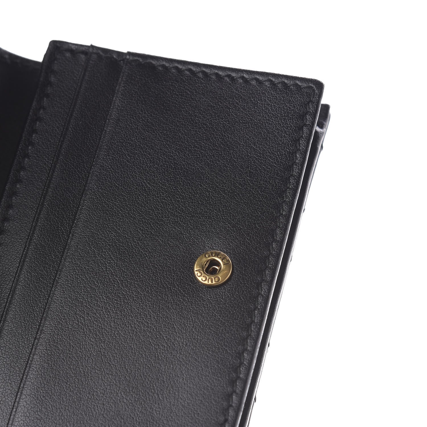 Gucci Calfskin Matelasse GG Marmont Card Case Wallet Black 7 of 8