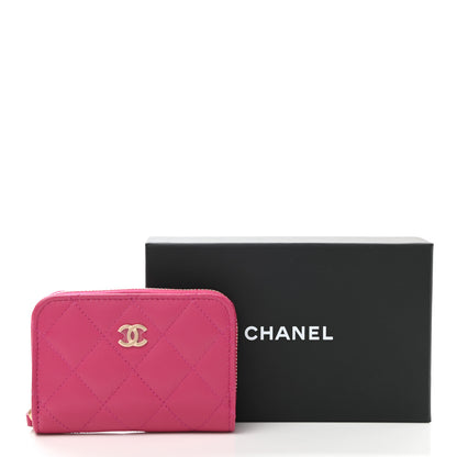Chanel Caviar Quilted Zip Coin Purse Dark Pink 8 of 8