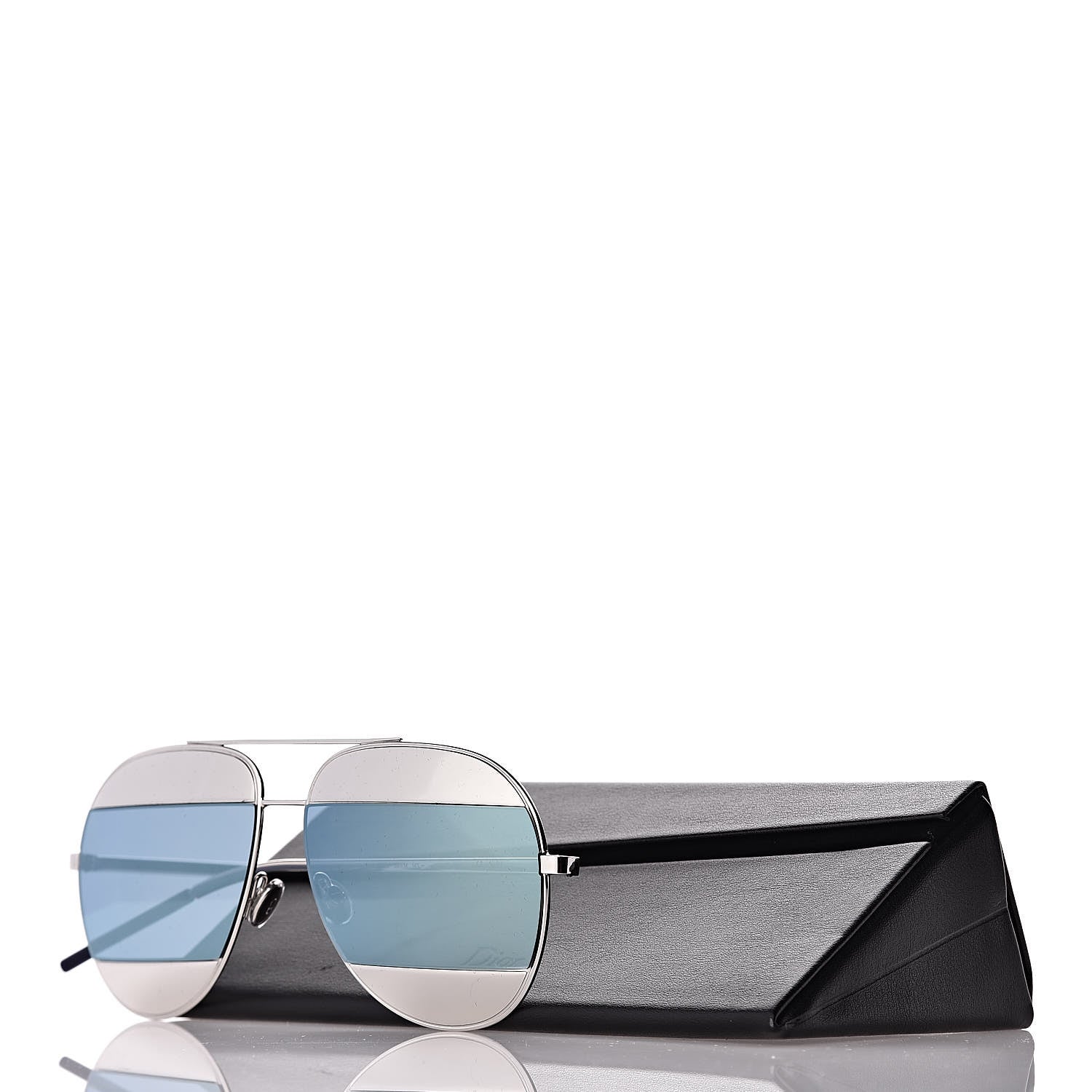 Christian Dior Split 1 Aviator Sunglasses Silver Blue 8 of 8