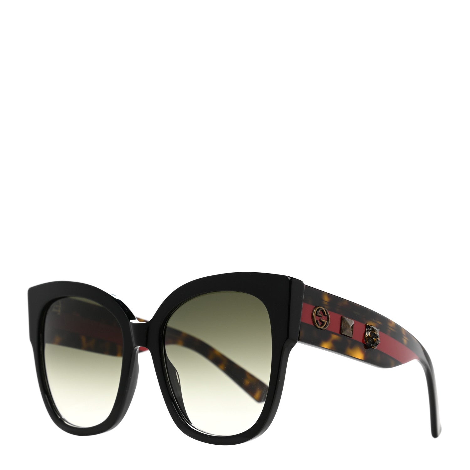 Gucci Square Frame Web Sunglasses GG0059S Black Tortoise 1 of 8